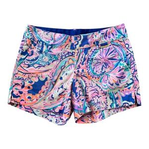 Lilly Pulitzer The Callan Short-5” Inseam ~Blue Current Drop me a Lime Size 00